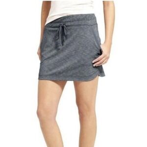 Athleta Techie Terry Skirt Womens Mini‎ Gray Blue French Terry Pockets Size L